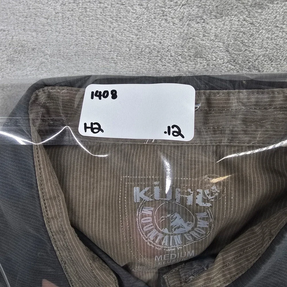 Kuhl Eluxur Shirt Mens Medium Gray Short Sleeve Button Up Hiking Technical - Picture 9 of 9